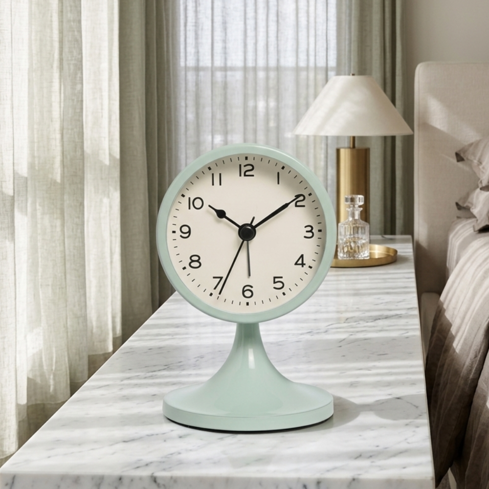 Reloj de Alarma Vintage Clásico | Movimiento de Cuarzo Silencioso con Luz de Fondo para un Sueño Tranquilo