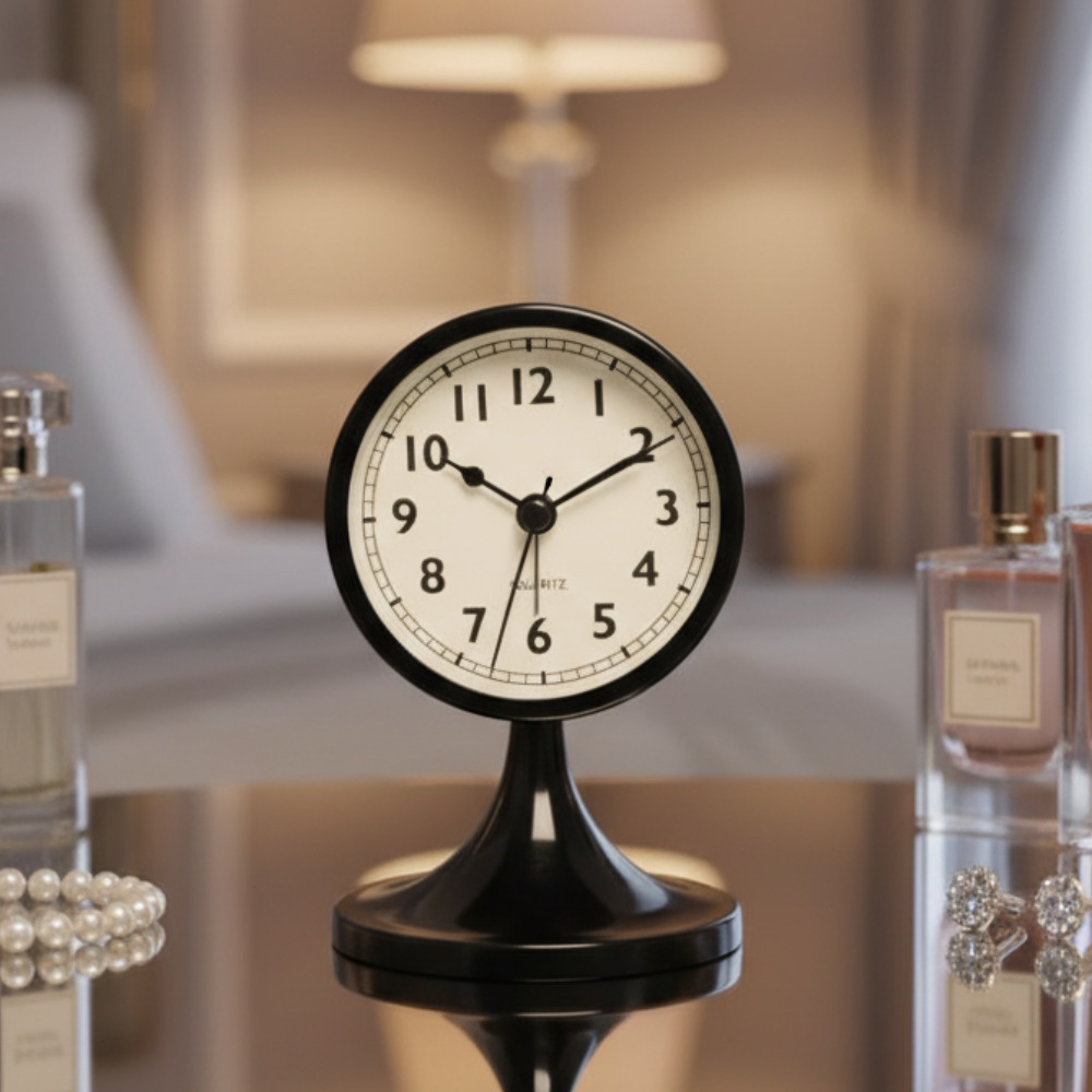 Reloj de Alarma Vintage Clásico | Movimiento de Cuarzo Silencioso con Luz de Fondo para un Sueño Tranquilo