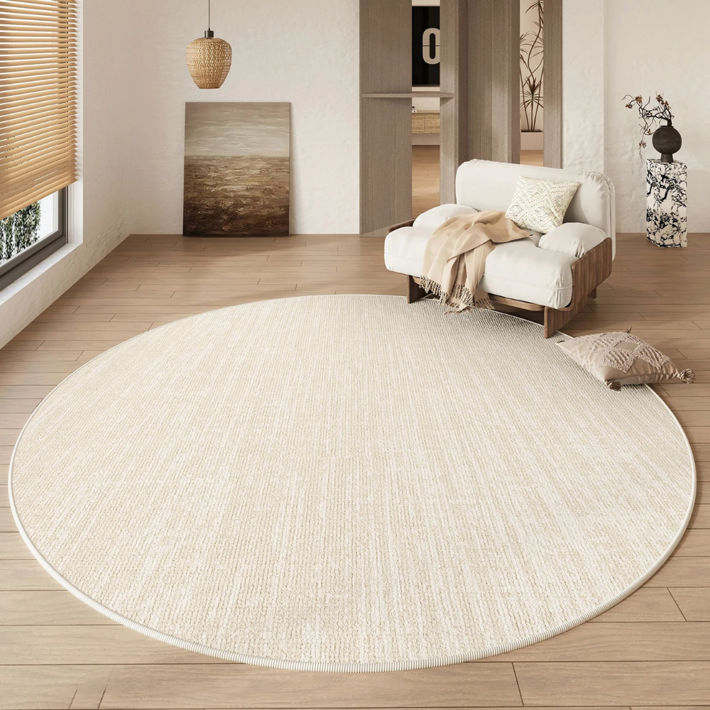 Alfombra Redonda de Lujo Veloura | Alfombra Wabi Sabi Suave y Antideslizante para Sala de Estar o Dormitorio