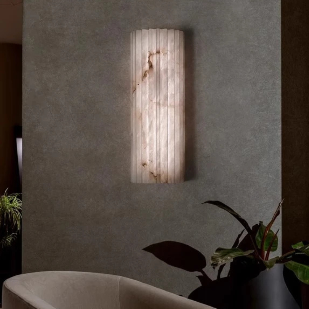 MarbleGlow | Lámpara de Pared de Mármol Minimalista Elegante para el Dormitorio