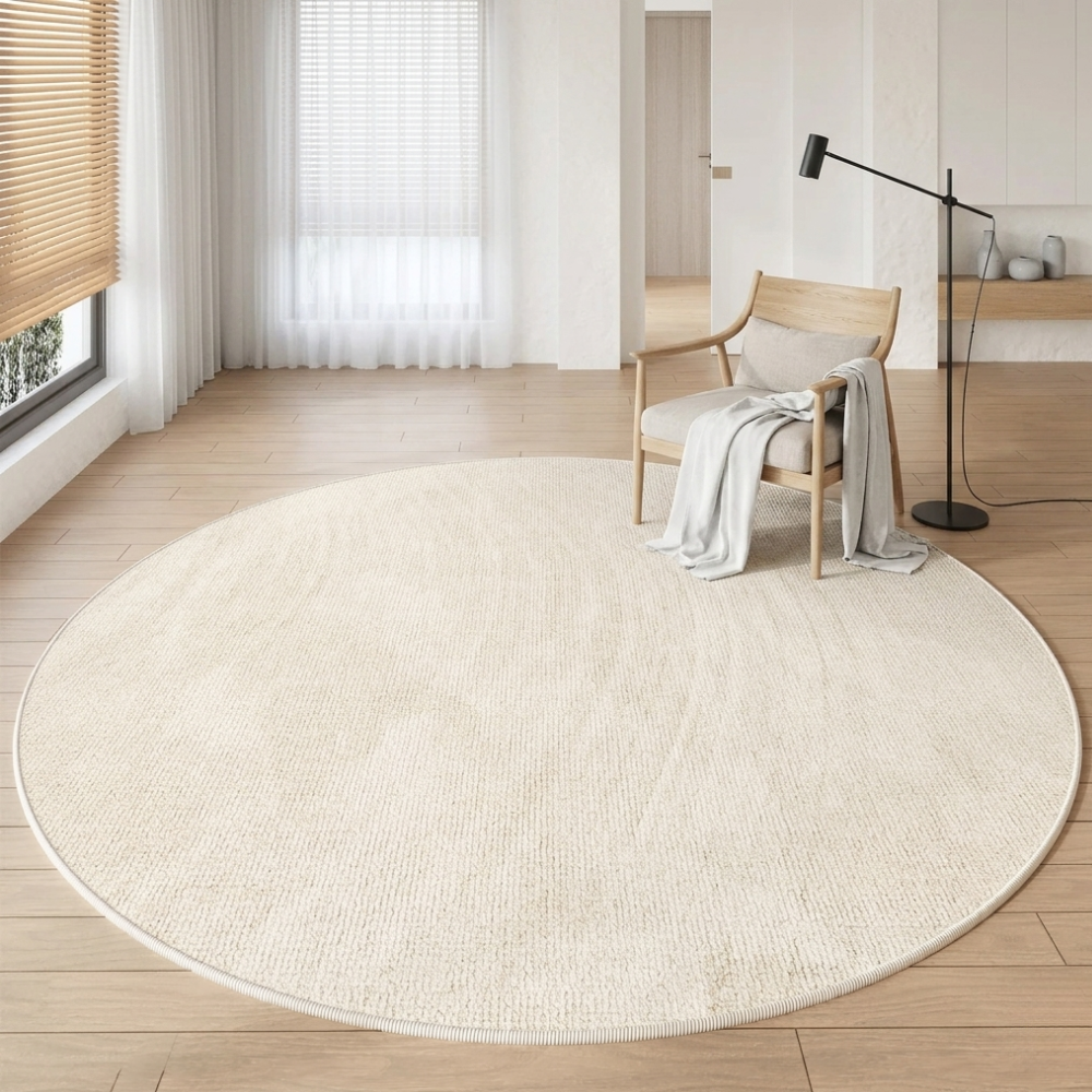 Alfombra Redonda de Lujo Veloura | Alfombra Wabi Sabi Suave y Antideslizante para Sala de Estar o Dormitorio