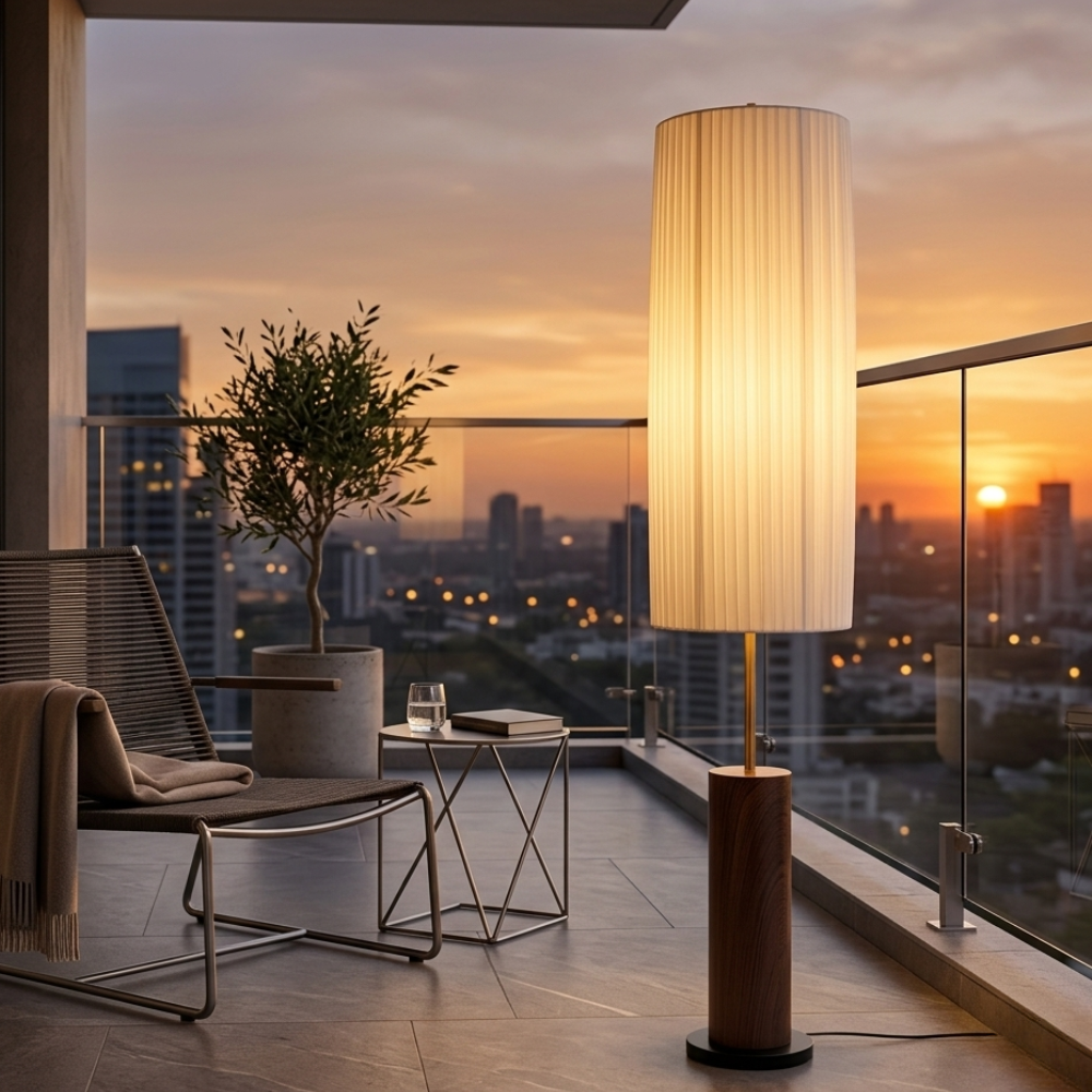 Kiyora | Elegante Lámpara de Pie LED Japonesa Moderna Wabi Sabi para Sala de Estar
