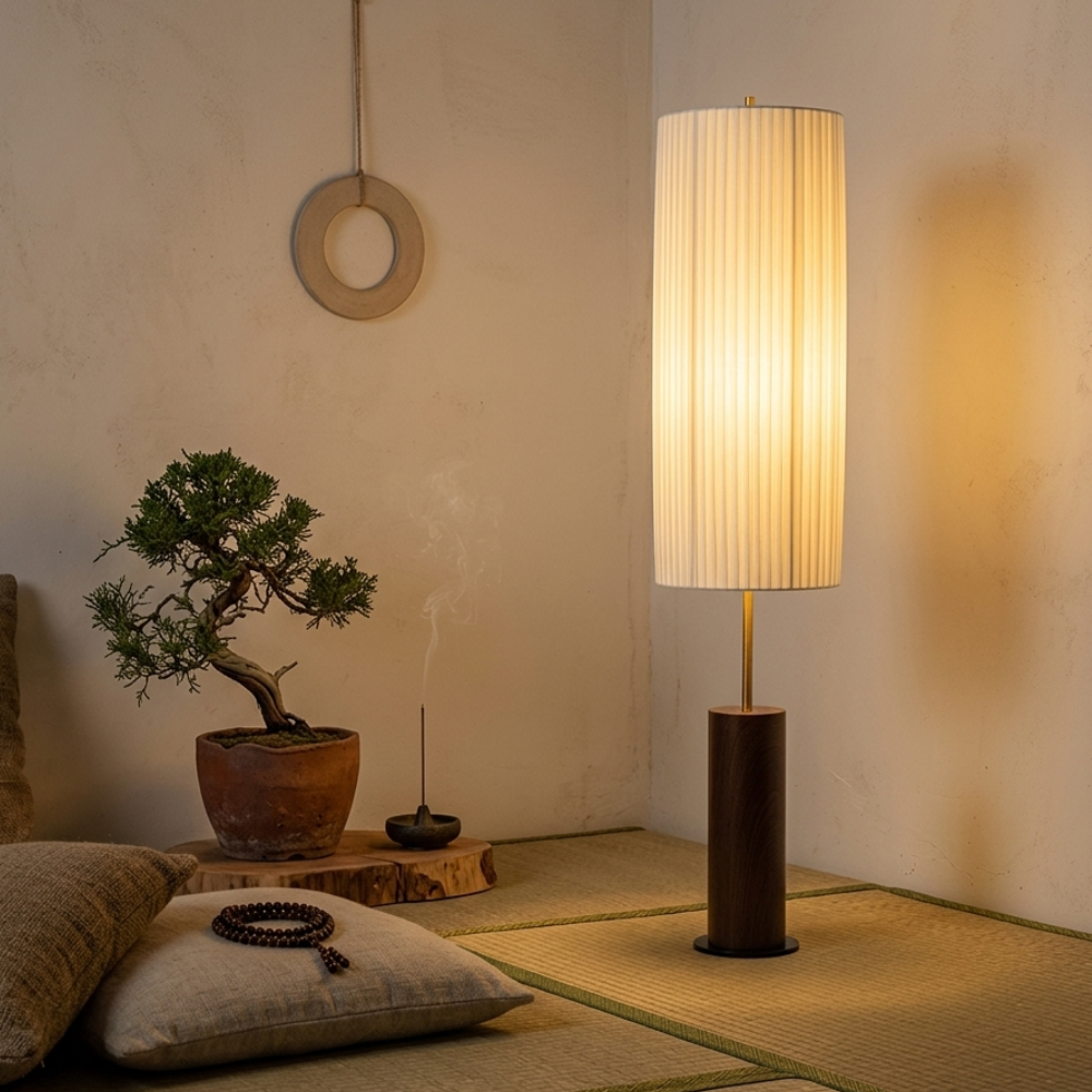 Kiyora | Elegante Lámpara de Pie LED Japonesa Moderna Wabi Sabi para Sala de Estar