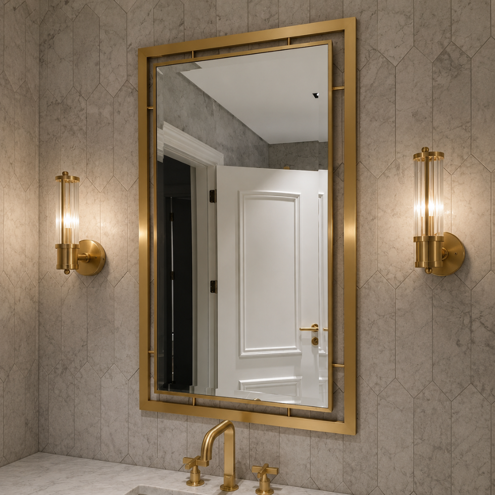 Luz de Pared de Baño Elegante en Oro - Aplique LED Moderno para Decoración de Baños Chic