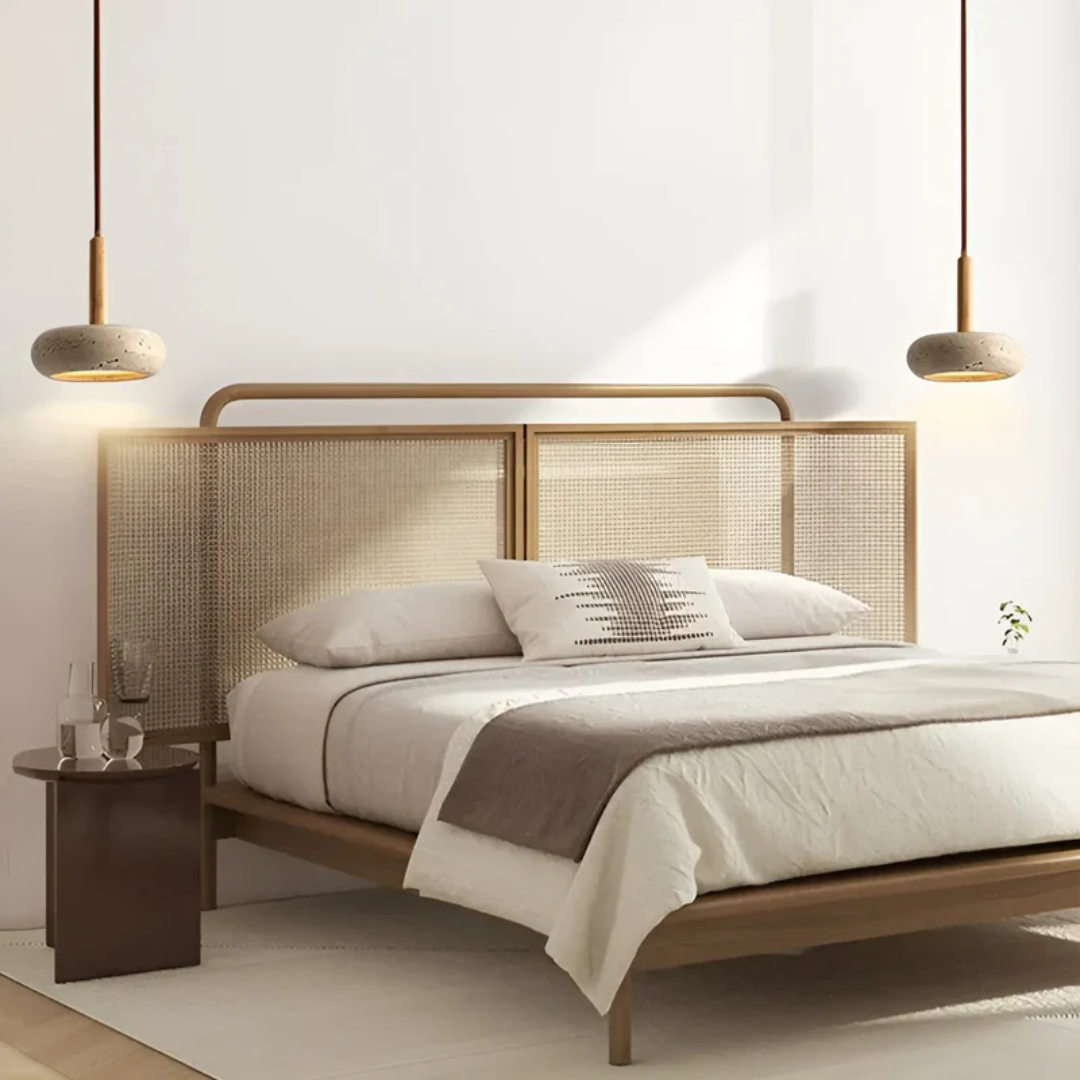 Lámpara Retro Japonesa LED | TranquilHalo | Altura de Suspensión Ajustable | Piedra de Cueva Amarilla & Madera | Ø 15cm Colgante | Max 2m Cable | Montaje Sencillo | Diseño Relajante