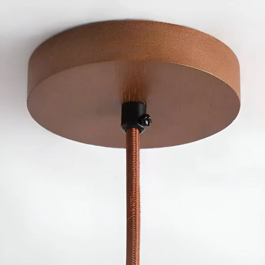 Lámpara Retro Japonesa LED | TranquilHalo | Altura de Suspensión Ajustable | Piedra de Cueva Amarilla & Madera | Ø 15cm Colgante | Max 2m Cable | Montaje Sencillo | Diseño Relajante