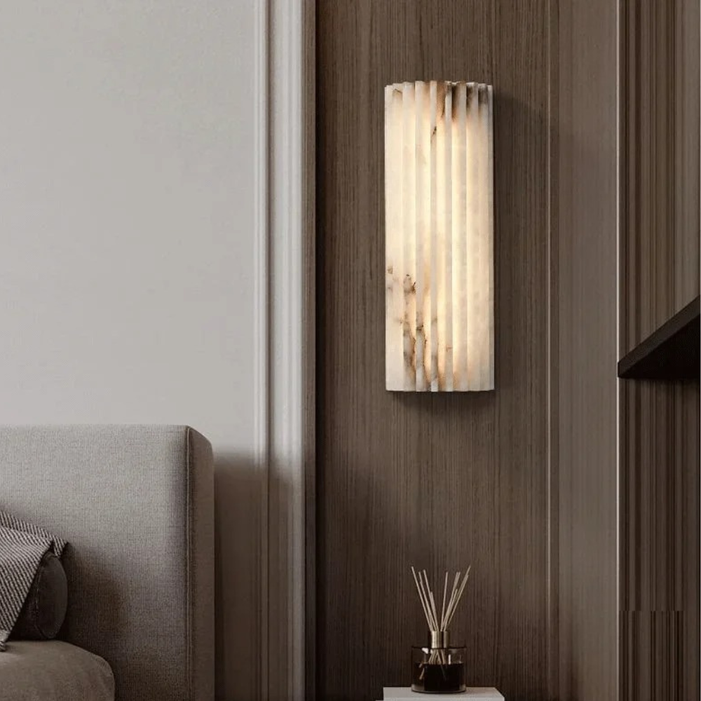 MarbleGlow | Lámpara de Pared de Mármol Minimalista Elegante para el Dormitorio