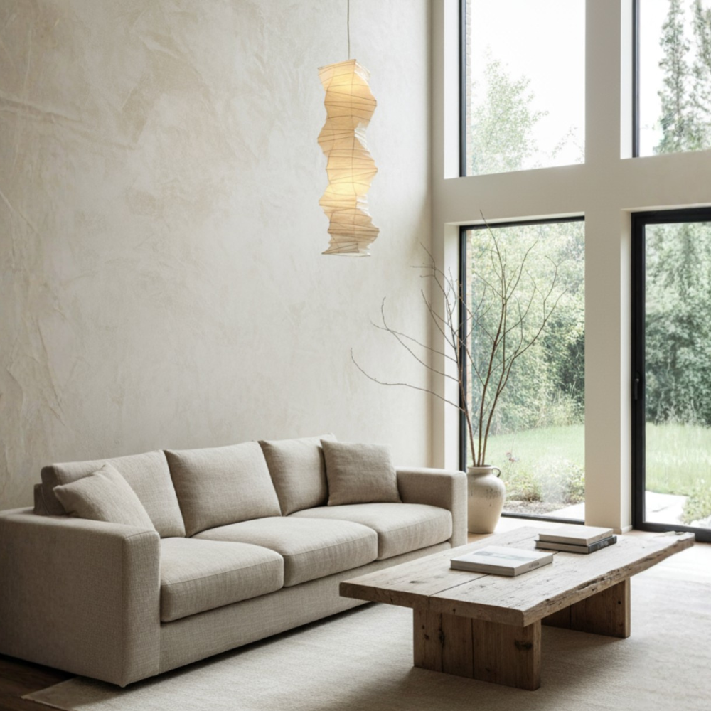 Lámpara Colgante Akari 33N - Diseño Vertical Elegante para Interiores Modernos