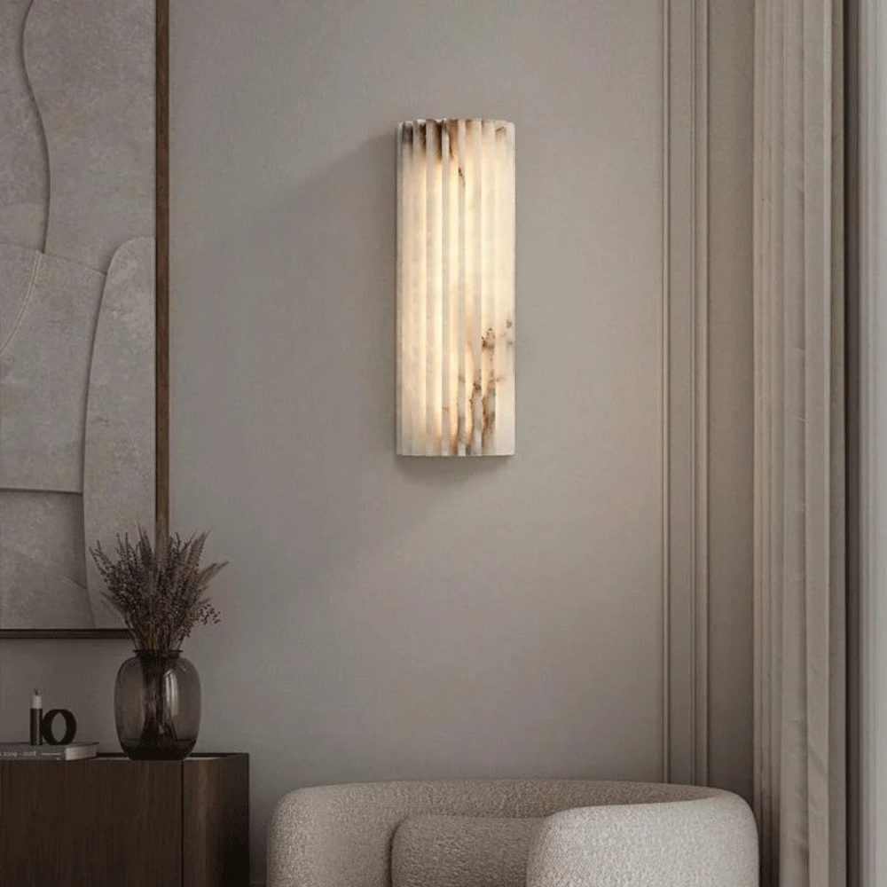 MarbleGlow | Lámpara de Pared de Mármol Minimalista Elegante para el Dormitorio