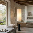 Kiyora | Elegante Lámpara de Pie LED Japonesa Moderna Wabi Sabi para Sala de Estar