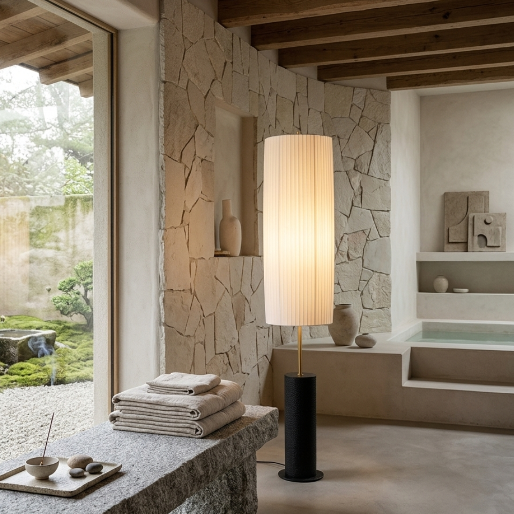 Kiyora | Elegante Lámpara de Pie LED Japonesa Moderna Wabi Sabi para Sala de Estar