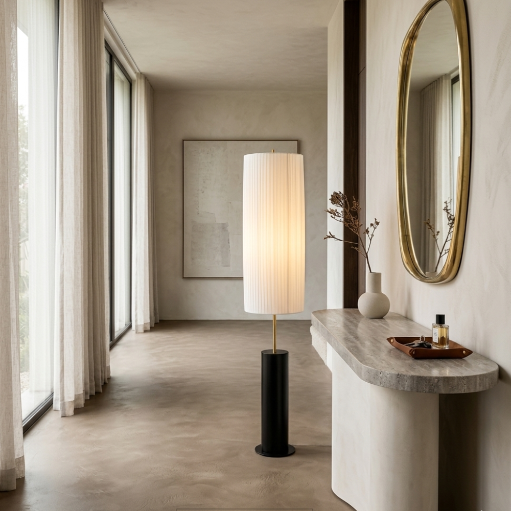 Kiyora | Elegante Lámpara de Pie LED Japonesa Moderna Wabi Sabi para Sala de Estar