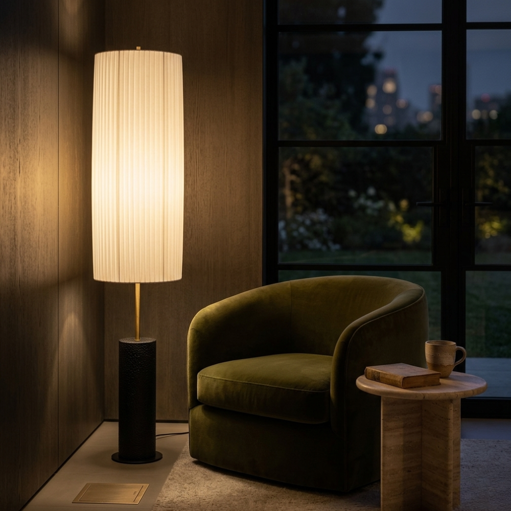 Kiyora | Elegante Lámpara de Pie LED Japonesa Moderna Wabi Sabi para Sala de Estar