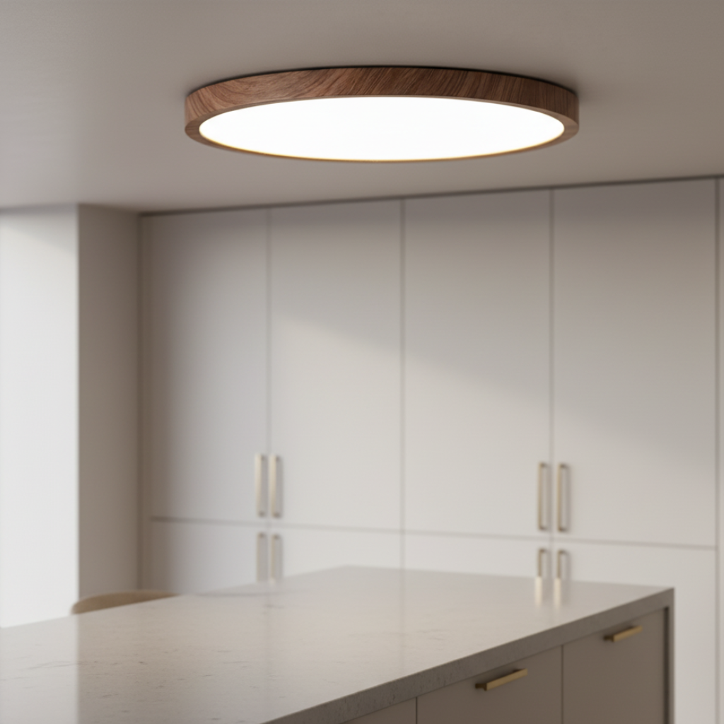 Luz de Techo Montada Ethos - Diseño Japandi Ultra Delgado, Brillo LED Suave