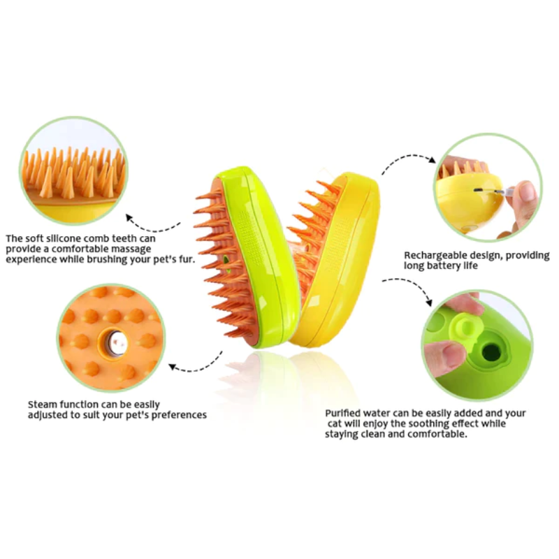 Cepillo de vapor multifuncional para el cuidado perfecto de tu mascota