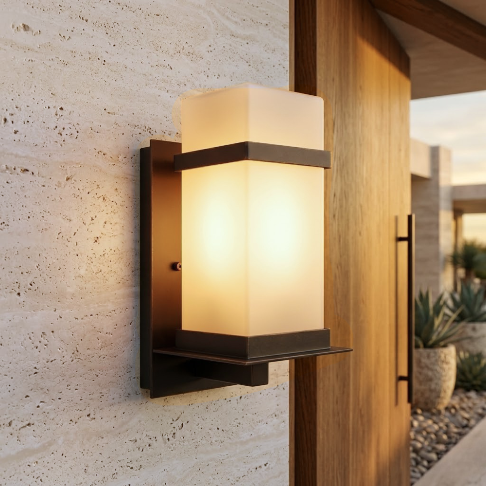Lámpara de Pared Exterior Elegante - Aplique de Metal Impermeable IP65 para Patios y Jardines