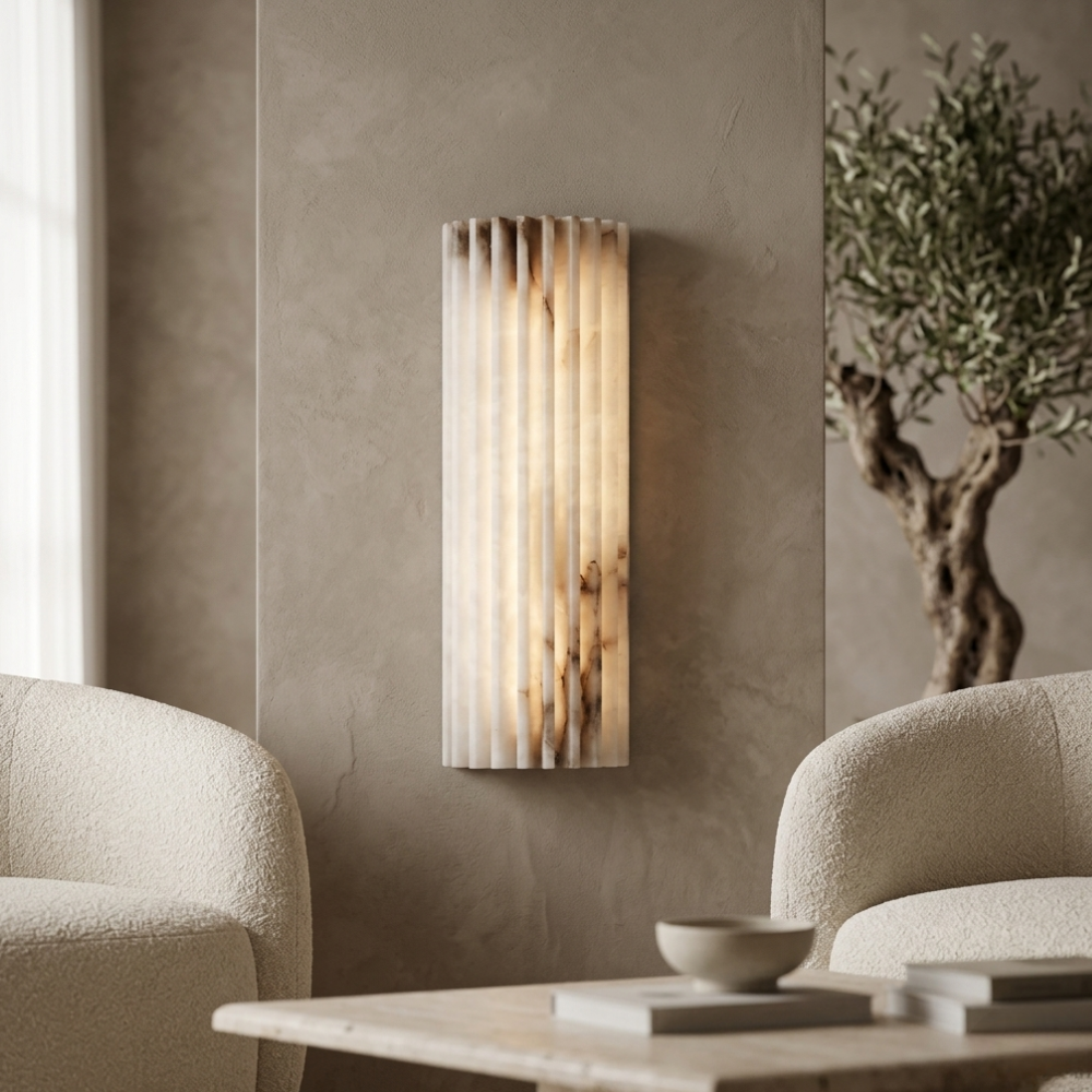 MarbleGlow | Lámpara de Pared de Mármol Minimalista Elegante para el Dormitorio