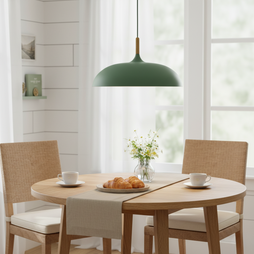 Lámpara Colgante Haft - Iluminación de Cocina Escandinava con Madera y Hierro