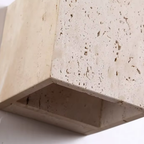 Lámpara de Pared Exterior Elegante Wabi Sabi | Lámpara de Pared de Piedra Travertina Impermeable para Jardín o Patio