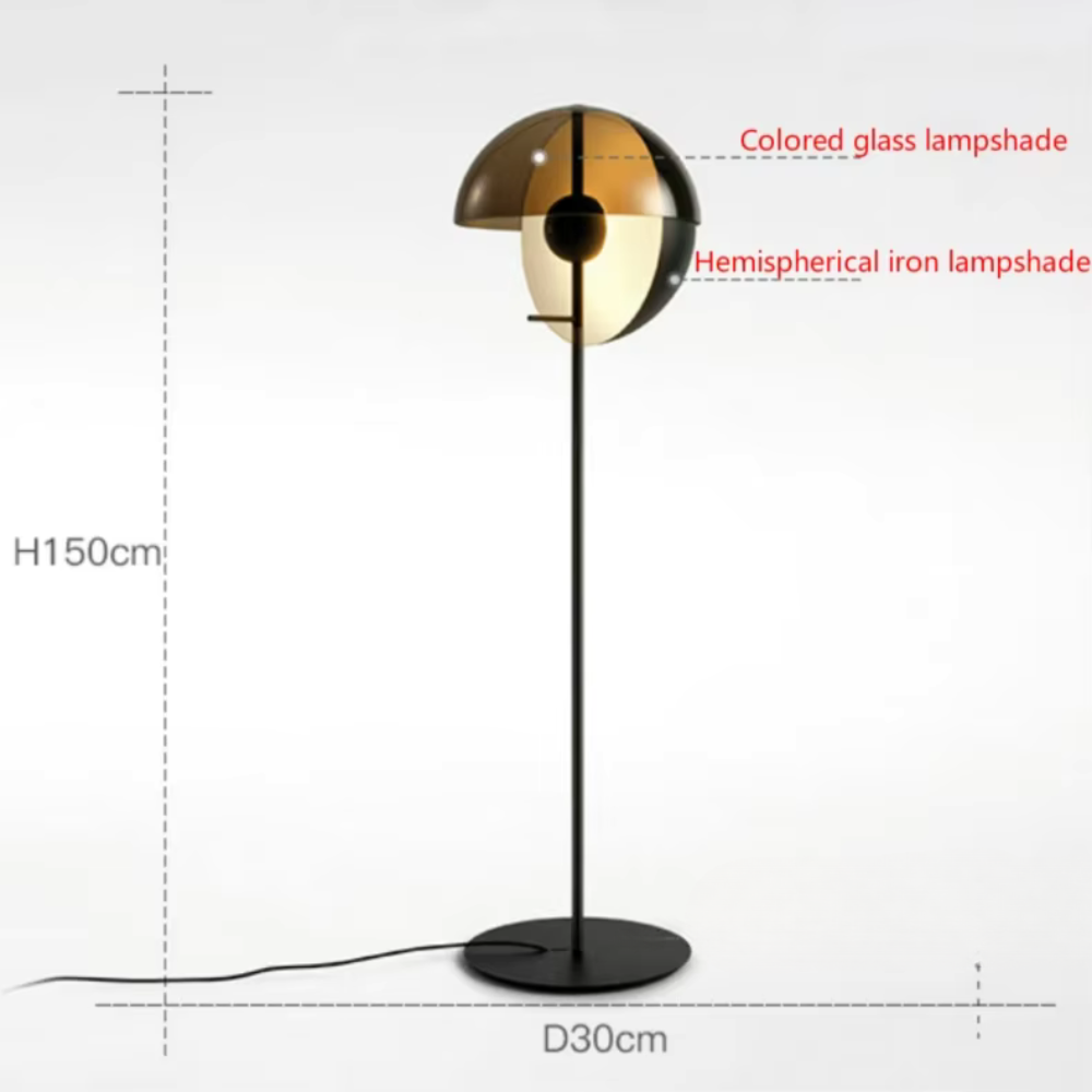Lámpara de Pie Moderna Neralith Soma - Elegante Lámpara de Cristal para Sala de Estar
