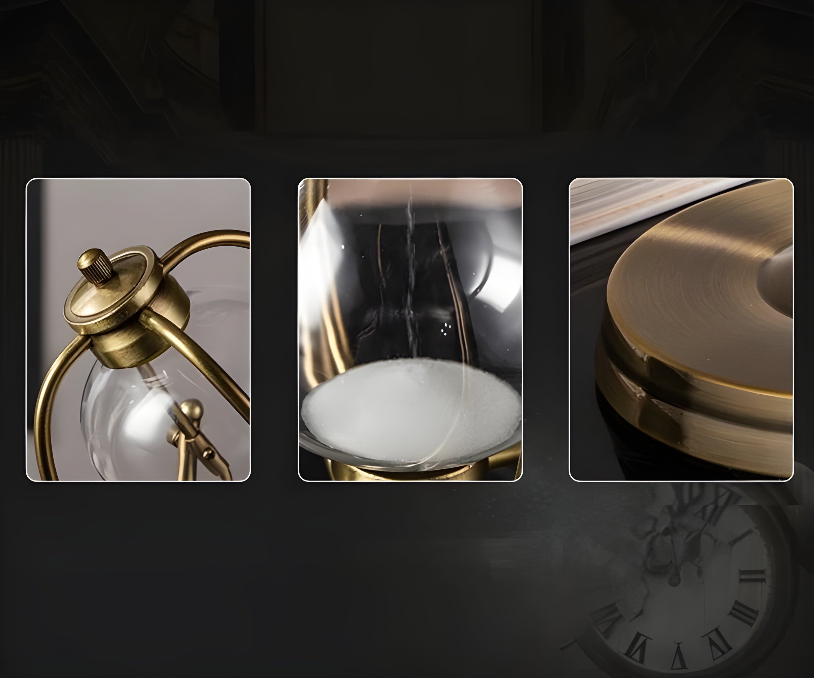 Kalsten | Reloj GracefulTime – Lujoso Reloj de Arena con Elegante Marco Dorado y Diseño Atemporal