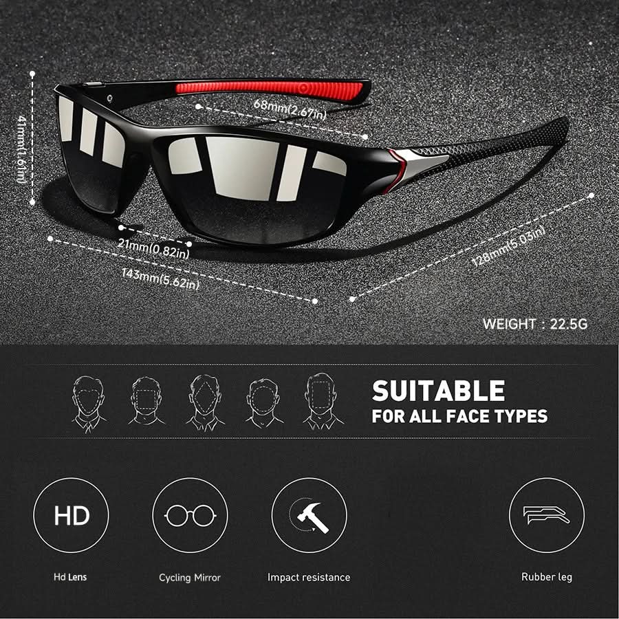 SOLARION – Gafas de sol deportivas con lentes polarizados y protección UV400