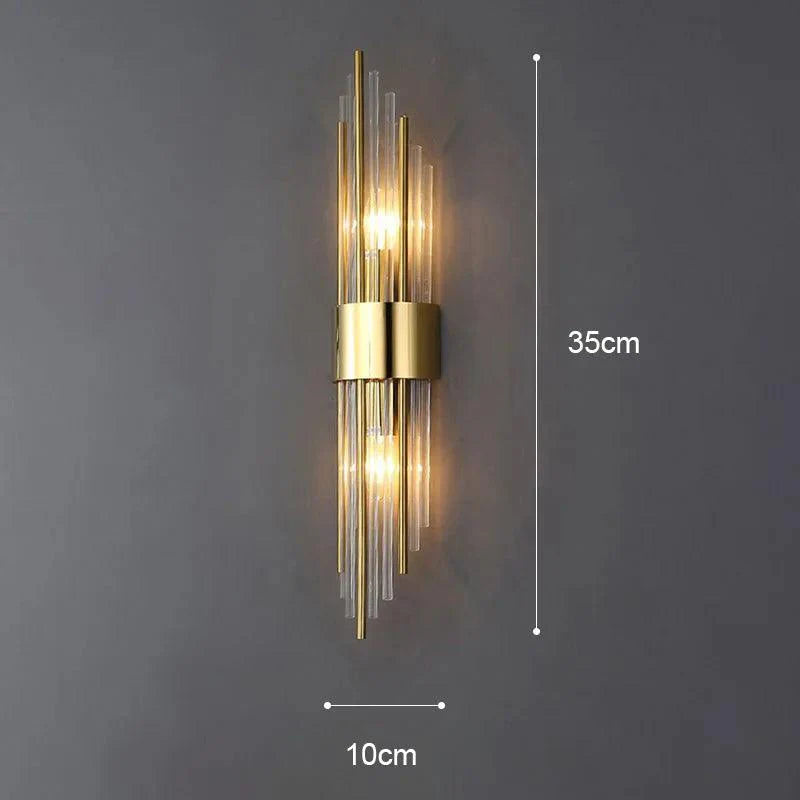 Aplique de Pared con Diseño de Cristal y Detalles Dorados