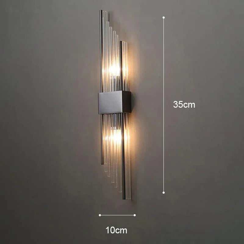 Aplique de Pared con Diseño de Cristal y Detalles Dorados
