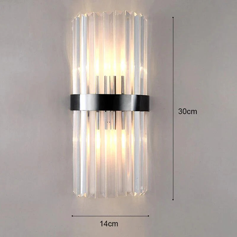 Aplique de Pared con Diseño de Cristal y Detalles Dorados