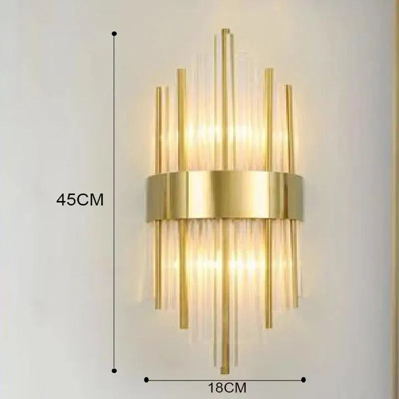 Aplique de Pared con Diseño de Cristal y Detalles Dorados