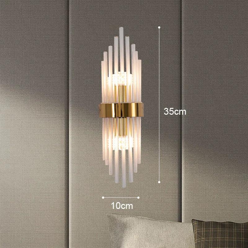 Aplique de Pared con Diseño de Cristal y Detalles Dorados
