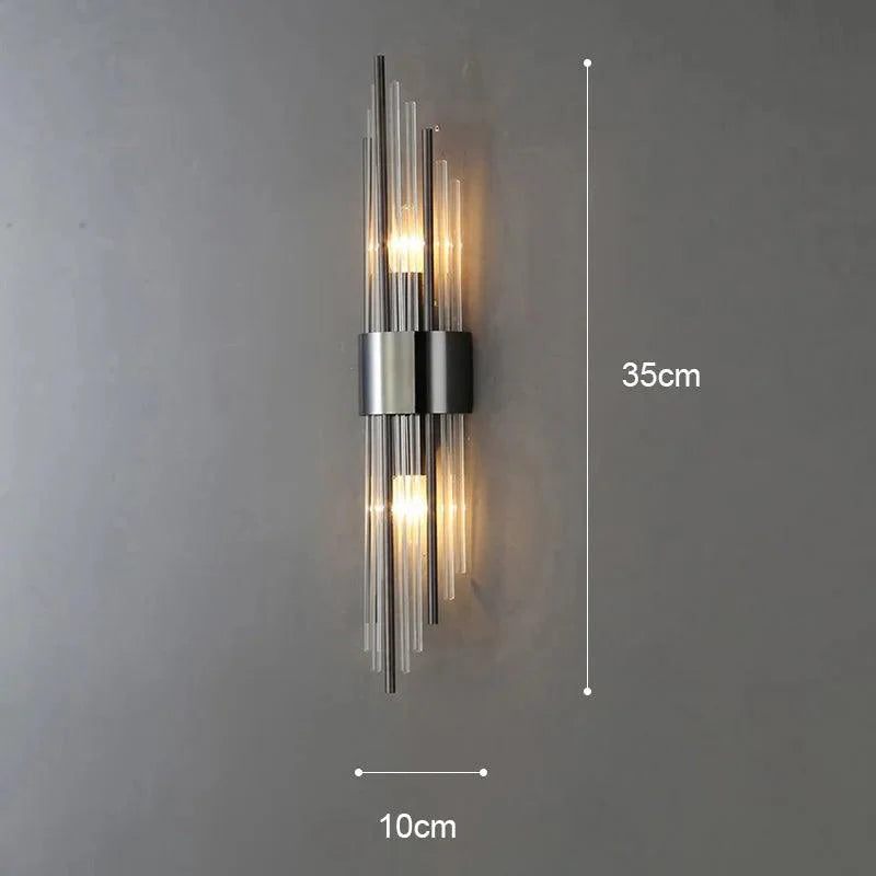 Aplique de Pared con Diseño de Cristal y Detalles Dorados