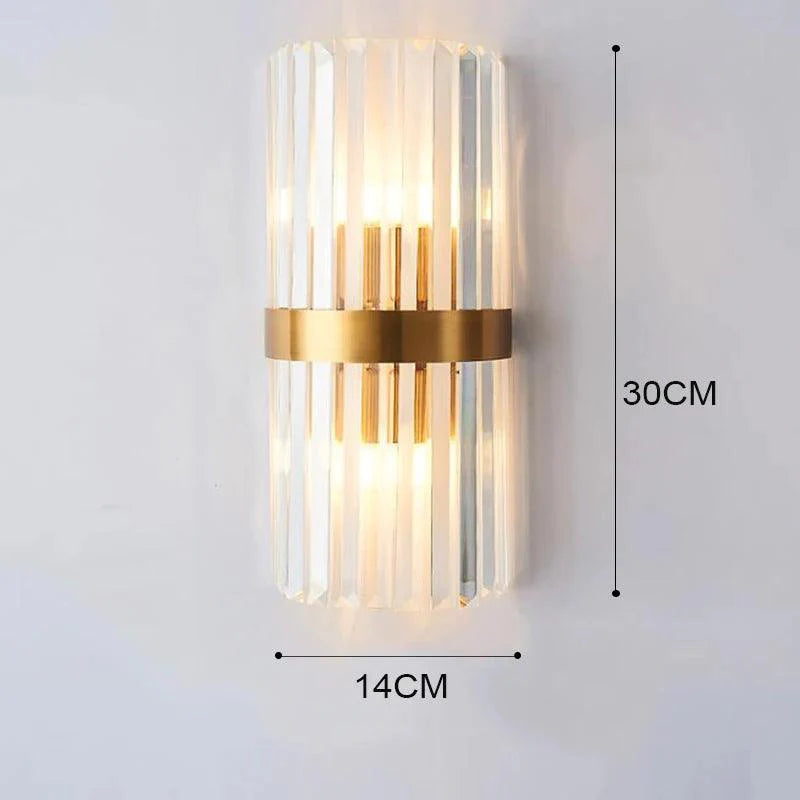 Aplique de Pared con Diseño de Cristal y Detalles Dorados