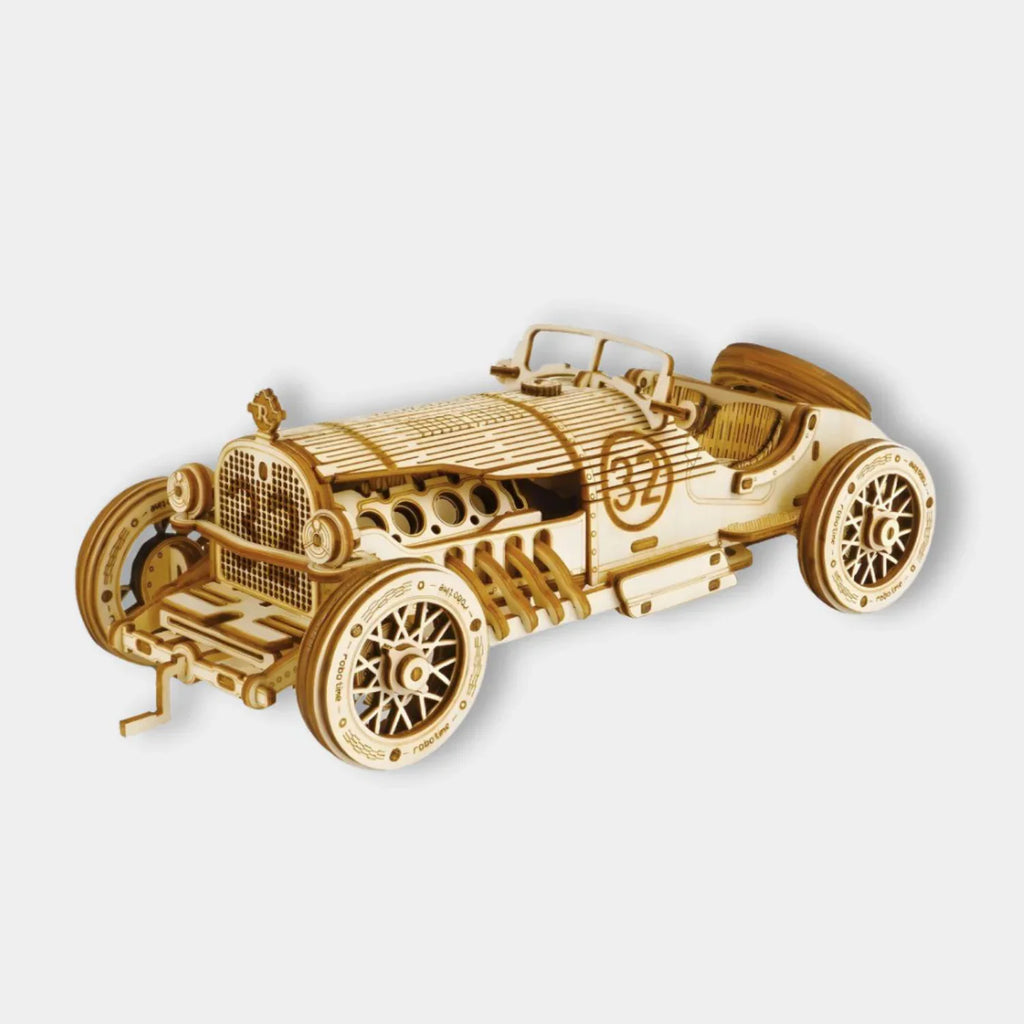 RetroRacer - Kit de construcción de coche de Gran Premio de madera