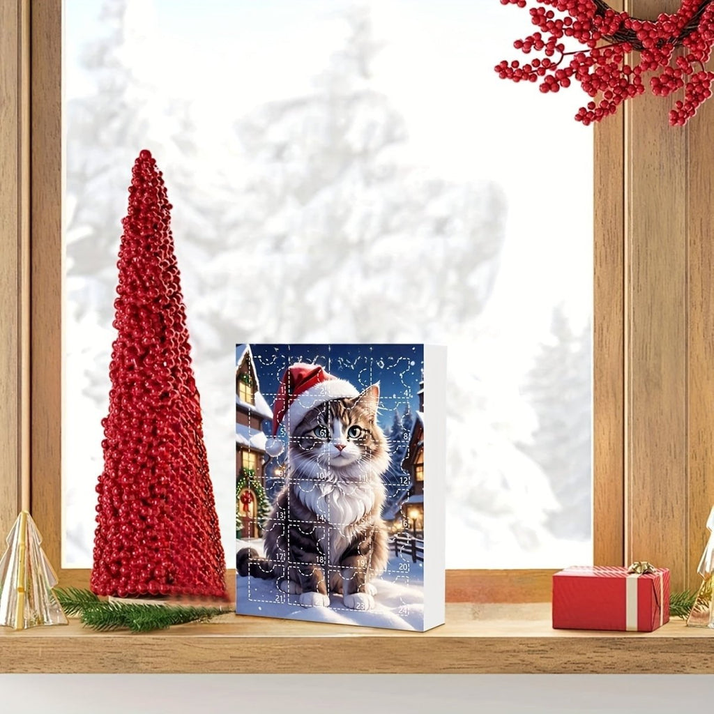Calendario de Adviento Vintage para Amantes de los Gatos en Navidad