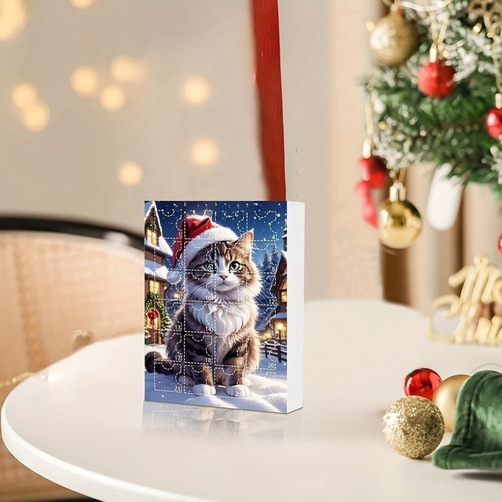 Calendario de Adviento Vintage para Amantes de los Gatos en Navidad