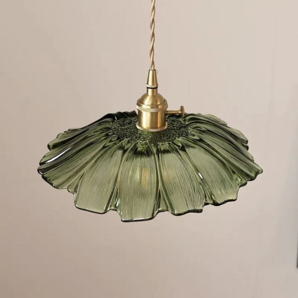 Lámpara Colgante de Vidrio Ribeteado Estilo Vintage