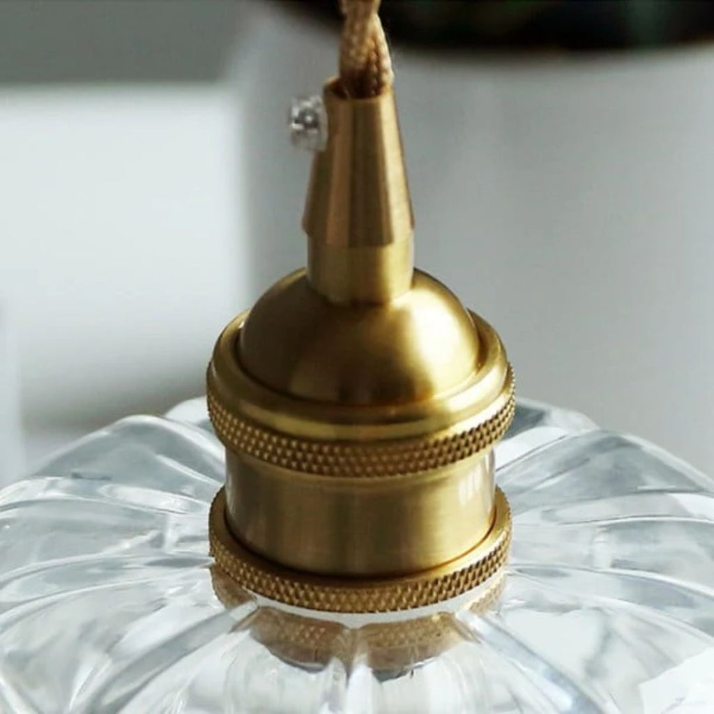 Lámpara Colgante de Vidrio Ribeteado Estilo Vintage