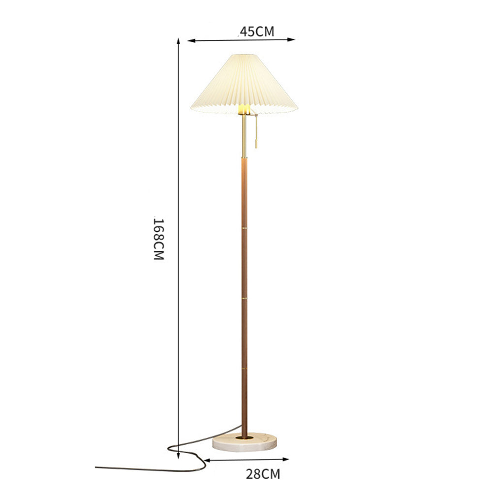 Lámpara de Pie Vintage con Pliegues - Diseño Elegante de Hierro y Mármol para Sala de Estar