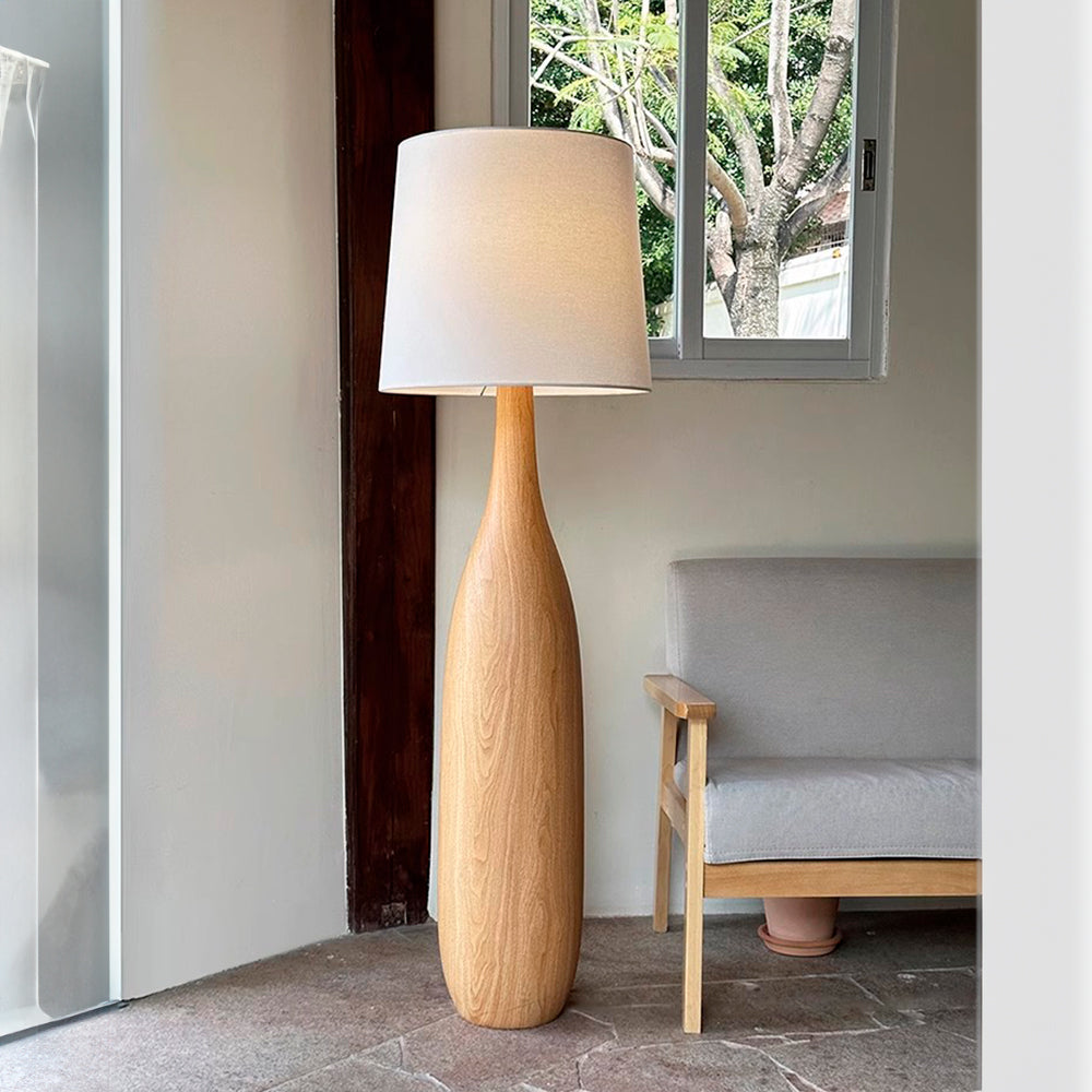 Encanto Vintage - Lámpara de Pie de Madera Sólida Retro para Iluminación de Sala de Estar