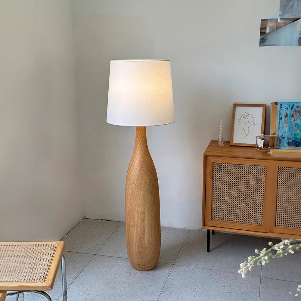 Encanto Vintage - Lámpara de Pie de Madera Sólida Retro para Iluminación de Sala de Estar