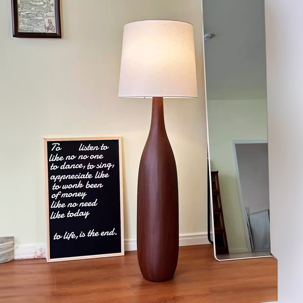 Encanto Vintage - Lámpara de Pie de Madera Sólida Retro para Iluminación de Sala de Estar