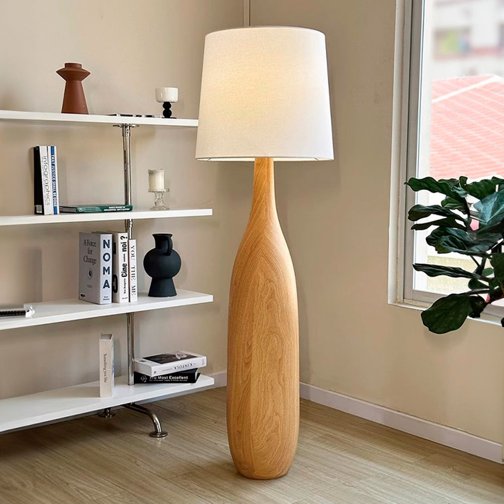 Encanto Vintage - Lámpara de Pie de Madera Sólida Retro para Iluminación de Sala de Estar