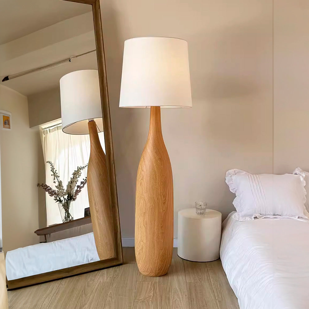 Encanto Vintage - Lámpara de Pie de Madera Sólida Retro para Iluminación de Sala de Estar