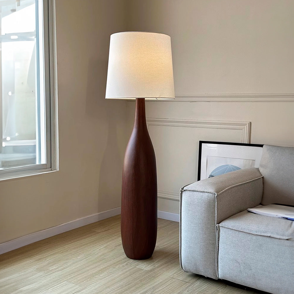 Encanto Vintage - Lámpara de Pie de Madera Sólida Retro para Iluminación de Sala de Estar