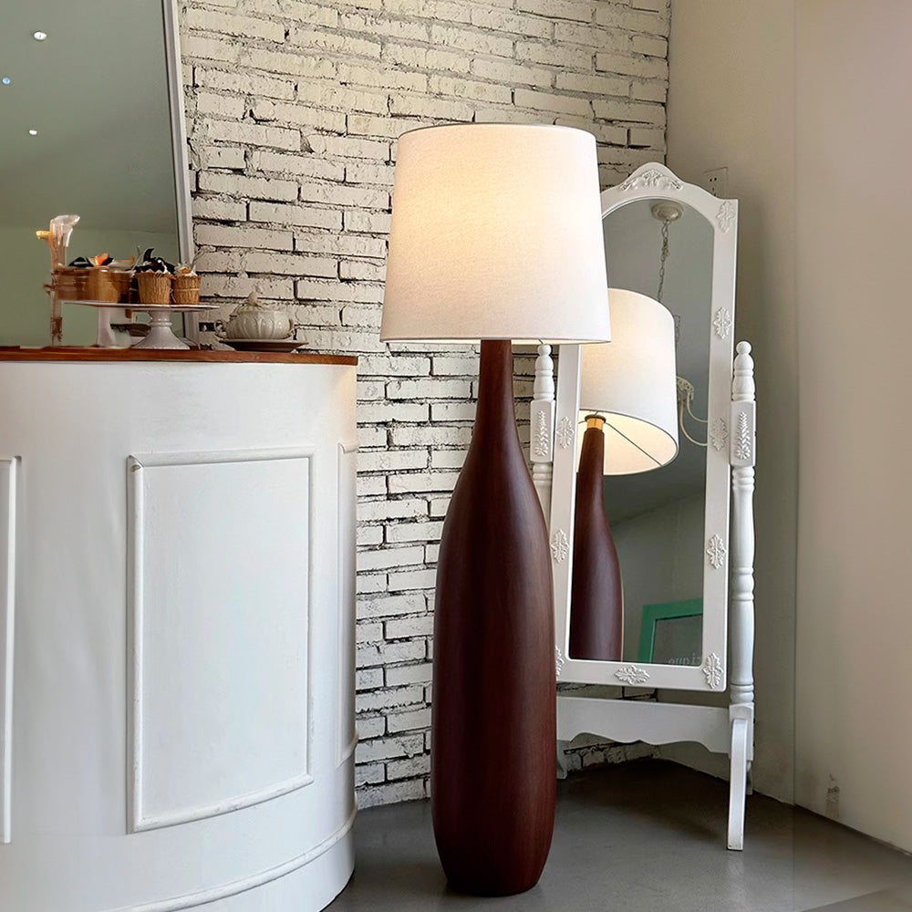 Encanto Vintage - Lámpara de Pie de Madera Sólida Retro para Iluminación de Sala de Estar