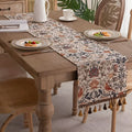 CLASSICLINENS – Elegante camino de mesa con motivos de flores y aves