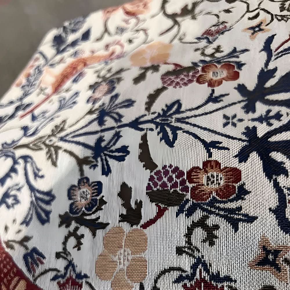 CLASSICLINENS – Elegante camino de mesa con motivos de flores y aves