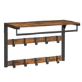 HOOKWELL – Perchero de pared 3 en 1 con estante, ganchos y barra para ropa