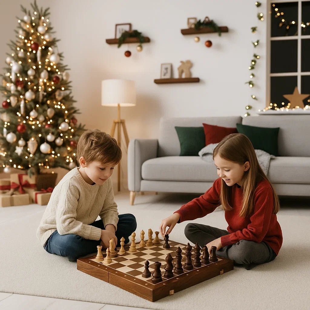 STRATEGIQON – Juego de ajedrez premium de madera con tablero de nogal plegable clásico